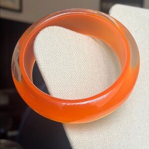 Vintage Vibrant Bold Orange Acrylic Bangle Gorgeous